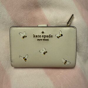 Kate Spade Cream Wallet with Bee Accents